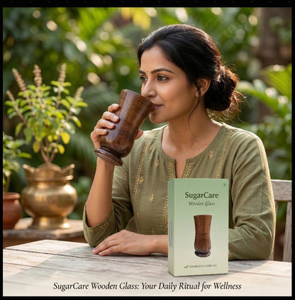 Vijaysar herbal wood tumbler (4 Inch)