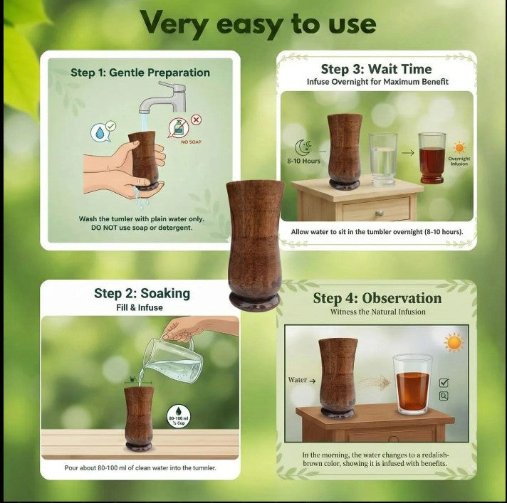 Vijaysar herbal wood tumbler (4 Inch)